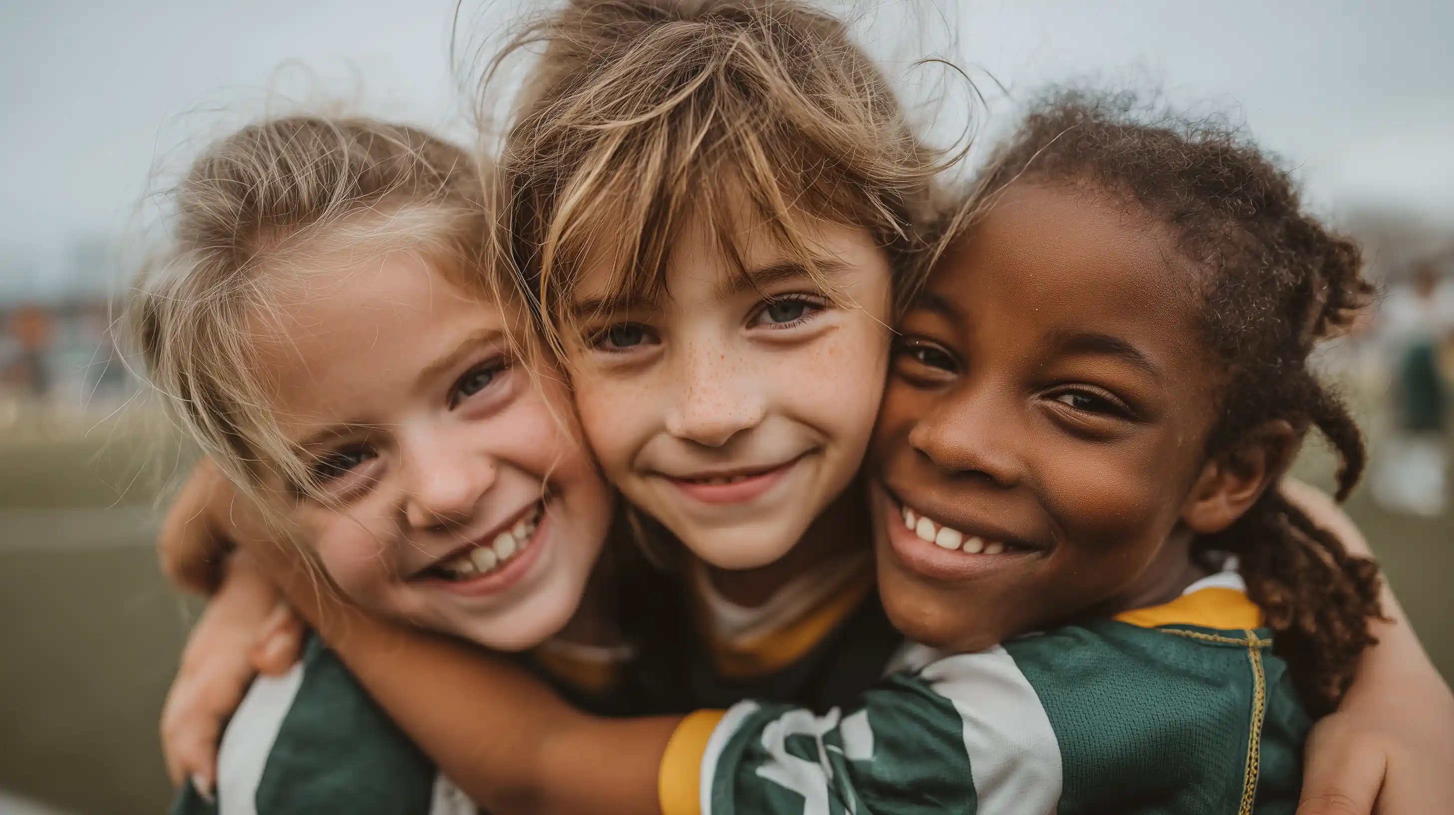 Kids playing football